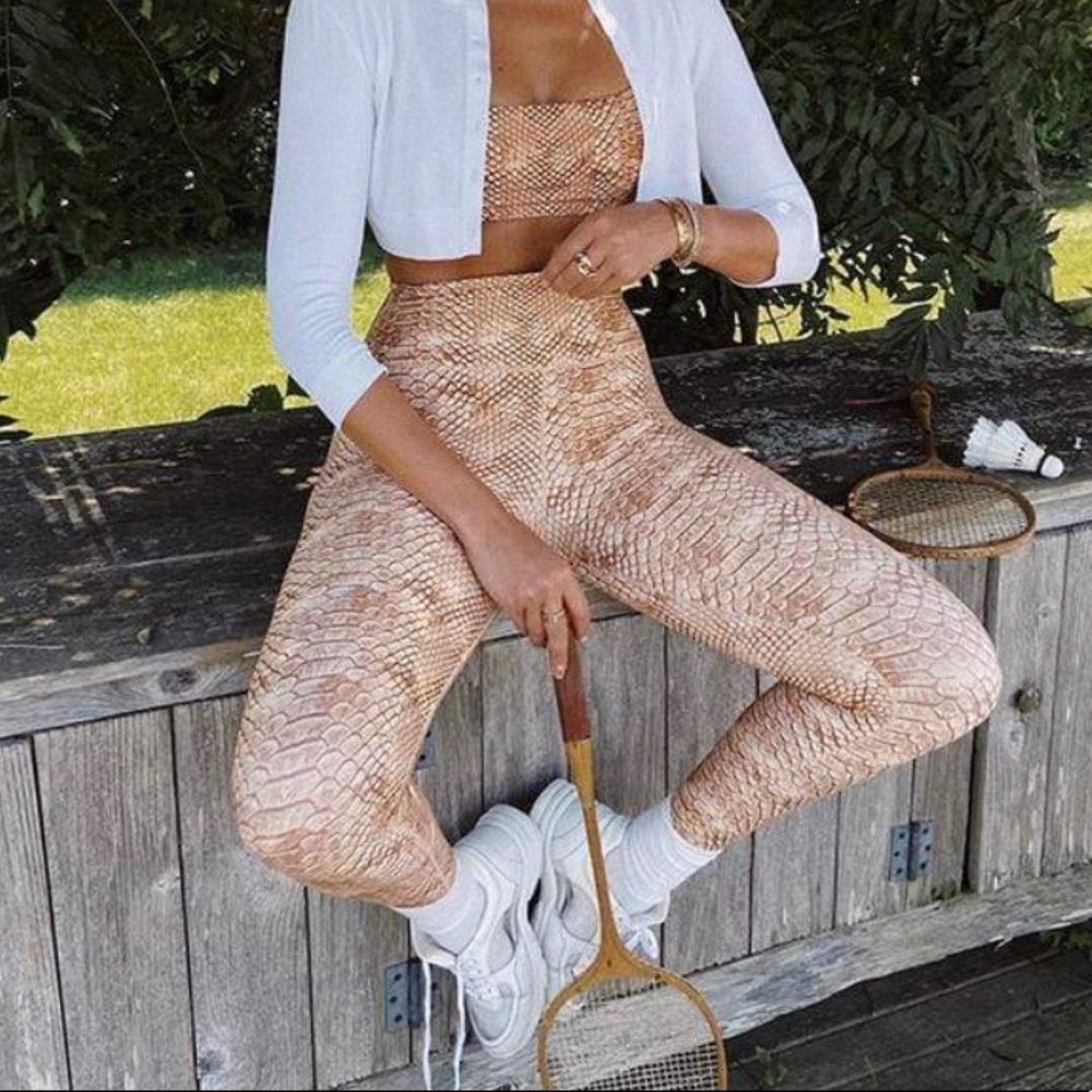 Weworewhat Snakeskin Python High Waist Leggings - image 2